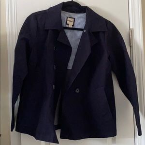Lands’ End Navy canvas rain coat